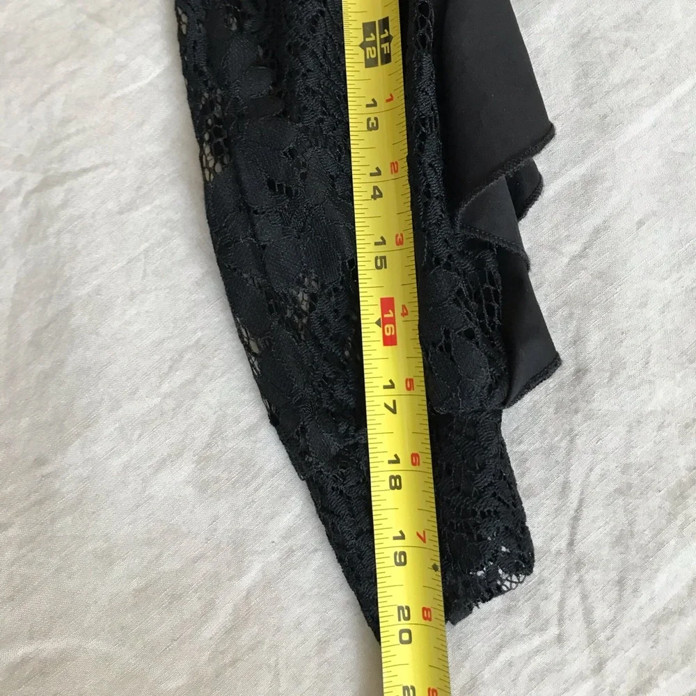 Beautiful Black Lace Top with Ruffle Sleeves By SHIRELY Size Medium - Picture 8 of 16